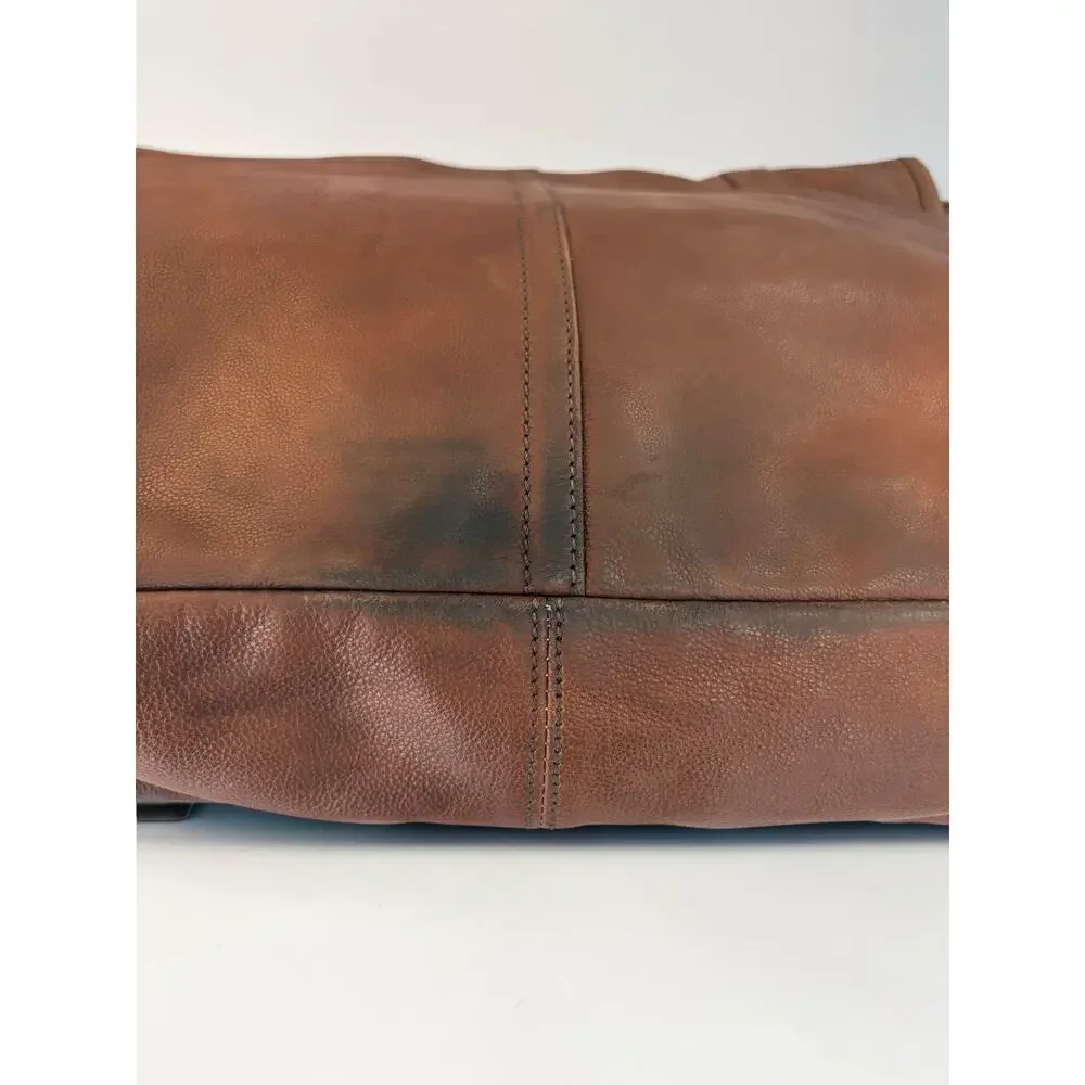 Coach Harrison Men's Leather Messenger Bag Cognac Brown Crossbody 70386